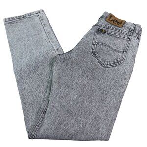 Vintage Lee Acid Wash Mens Jeans 28 X 31 Tapered Leg Gray 100% Cotton